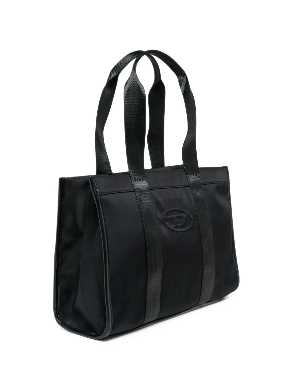 Diesel Kids Oval D logo tote bag Zwart