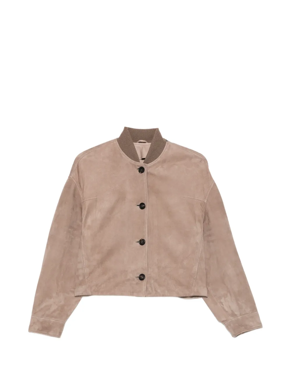 Brunello Cucinelli button-up leather jacket Beige