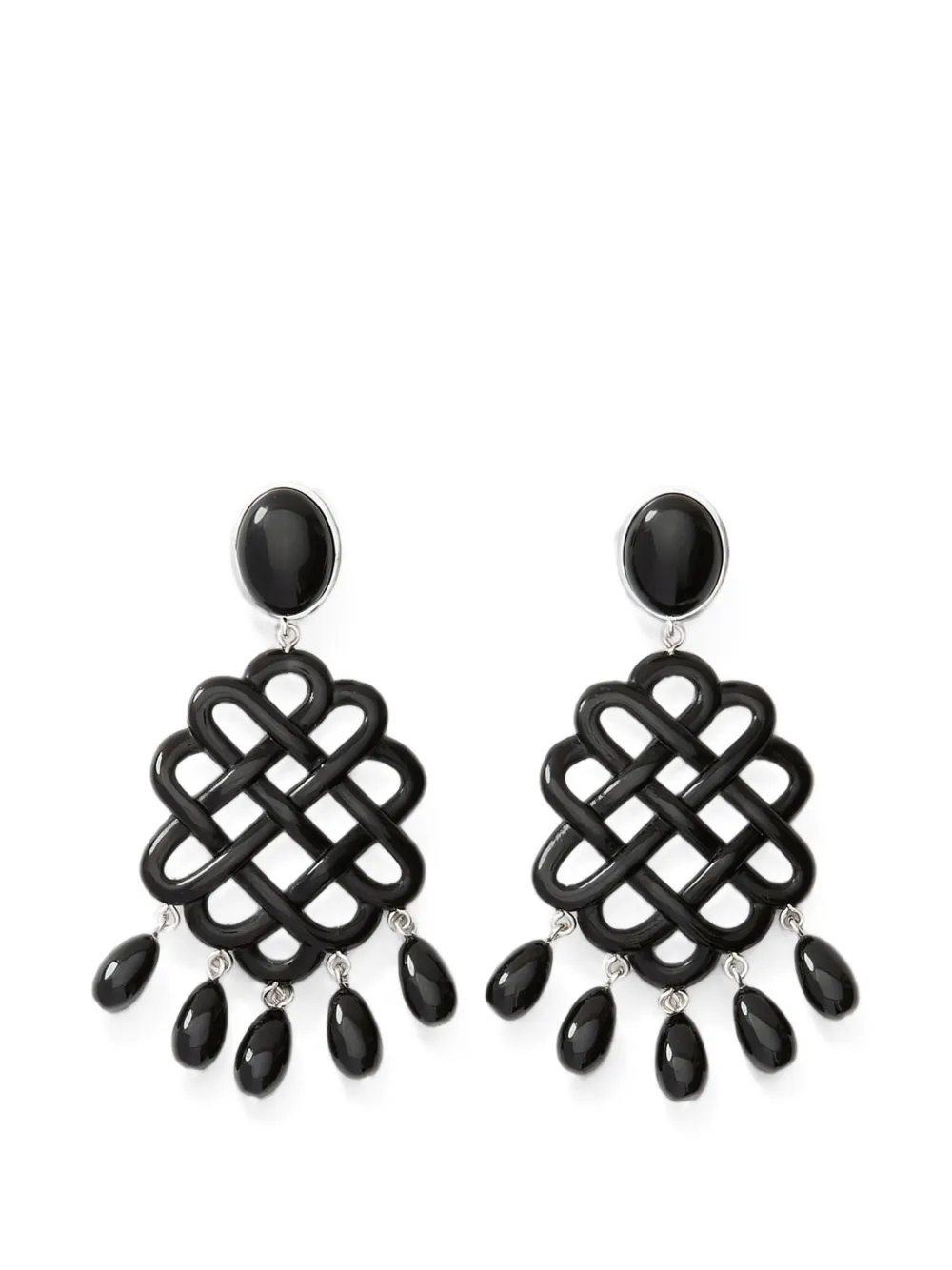 JULIETTA Melina knot-detail earrings - Black