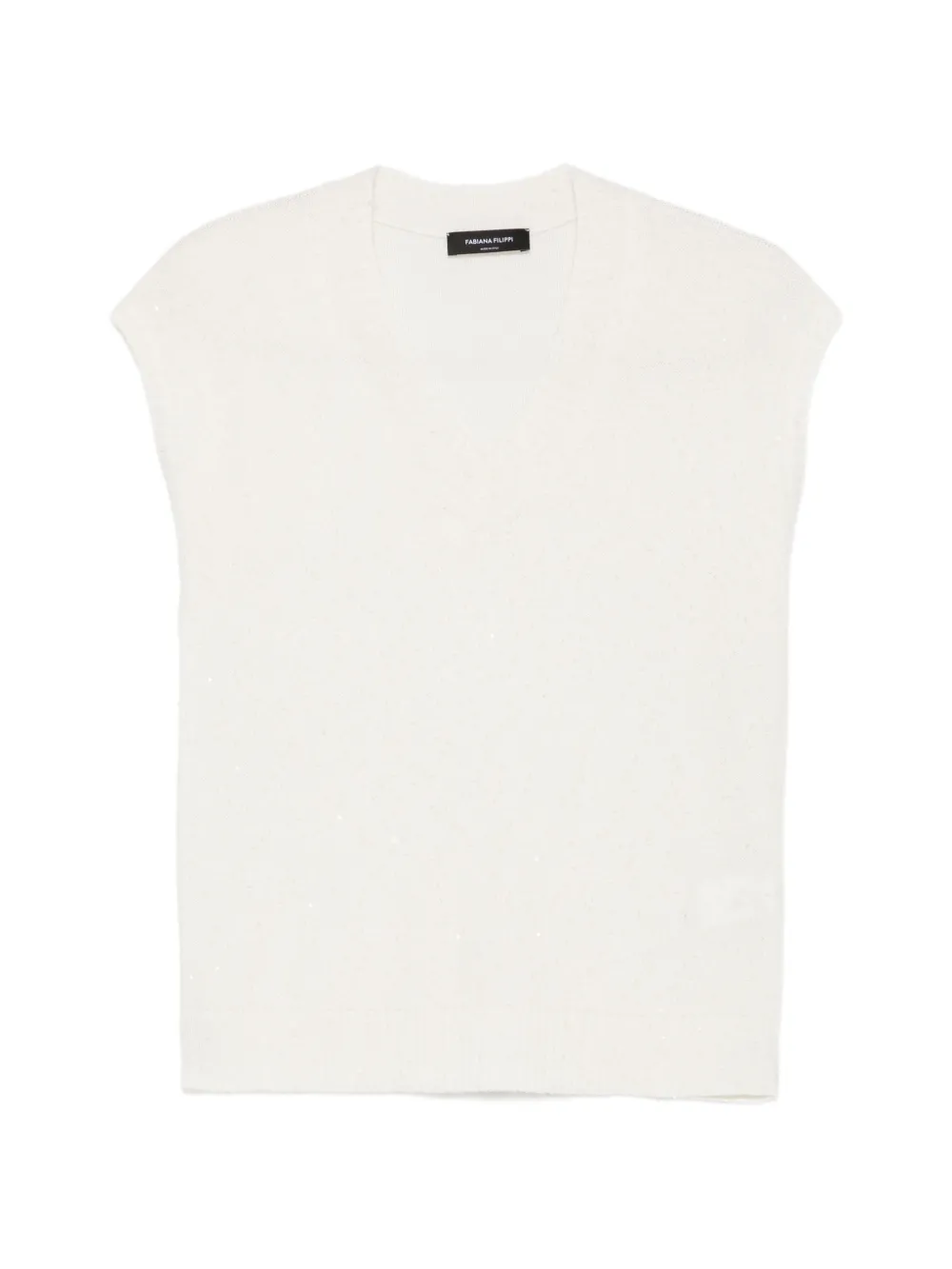 Fabiana Filippi Sequin-embellished V-neck Vest In White