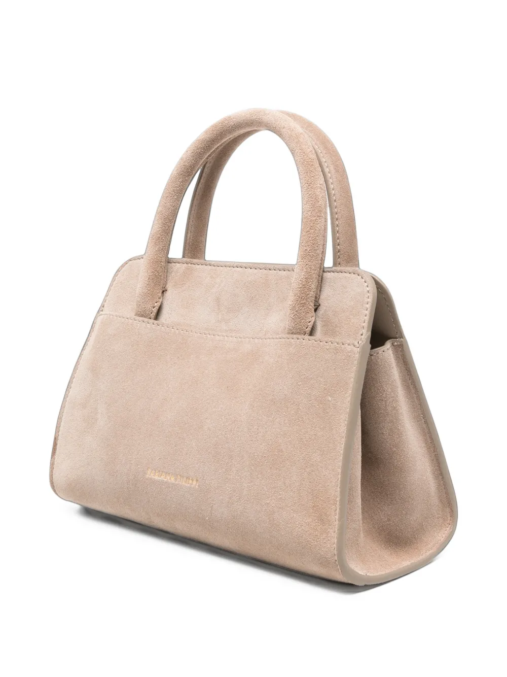 Fabiana Filippi mini twist-lock suede tote bag Beige