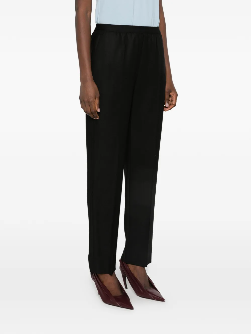 MM6 Maison Margiela pressed-crease straight-leg trousers Zwart