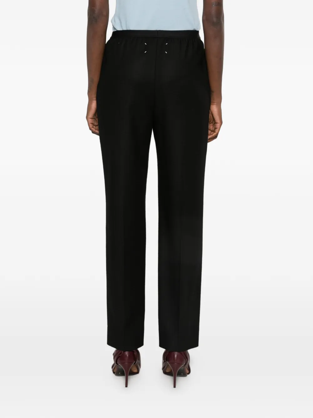 MM6 Maison Margiela pressed-crease straight-leg trousers Zwart