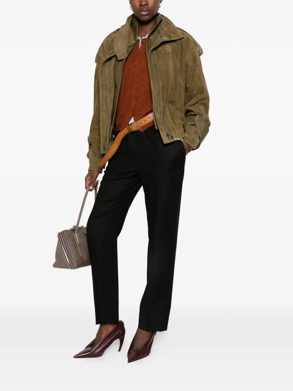 MM6 Maison Margiela pressed-crease straight-leg trousers Zwart
