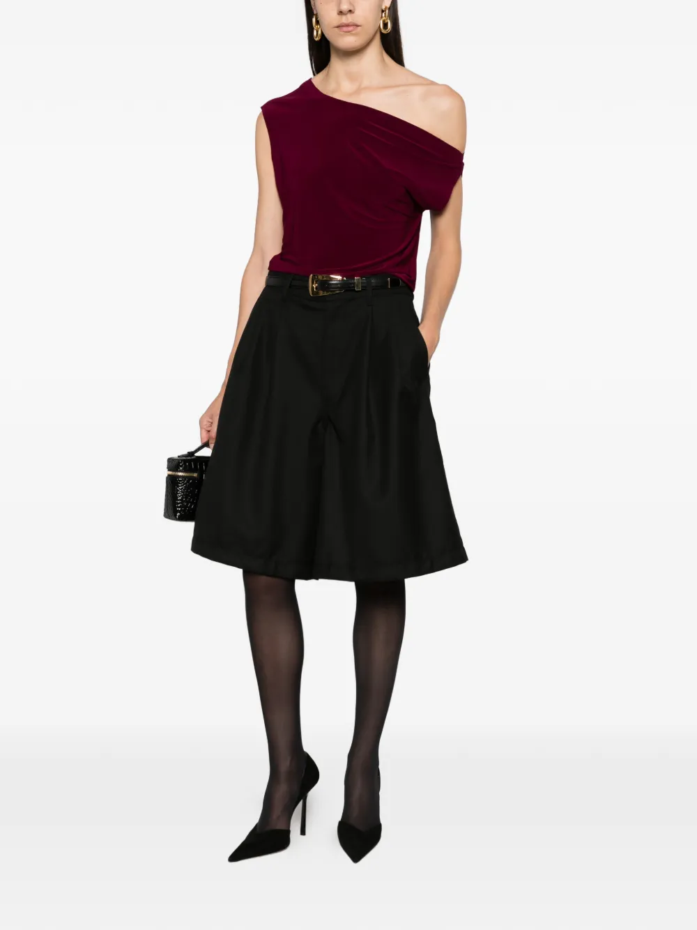 Norma Kamali Off-shoulder top Paars