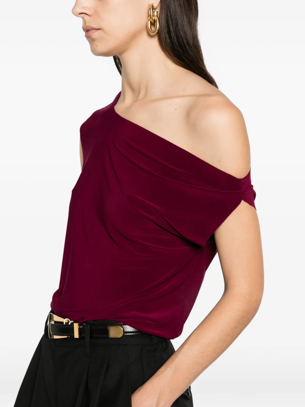Norma Kamali Off-shoulder top Paars