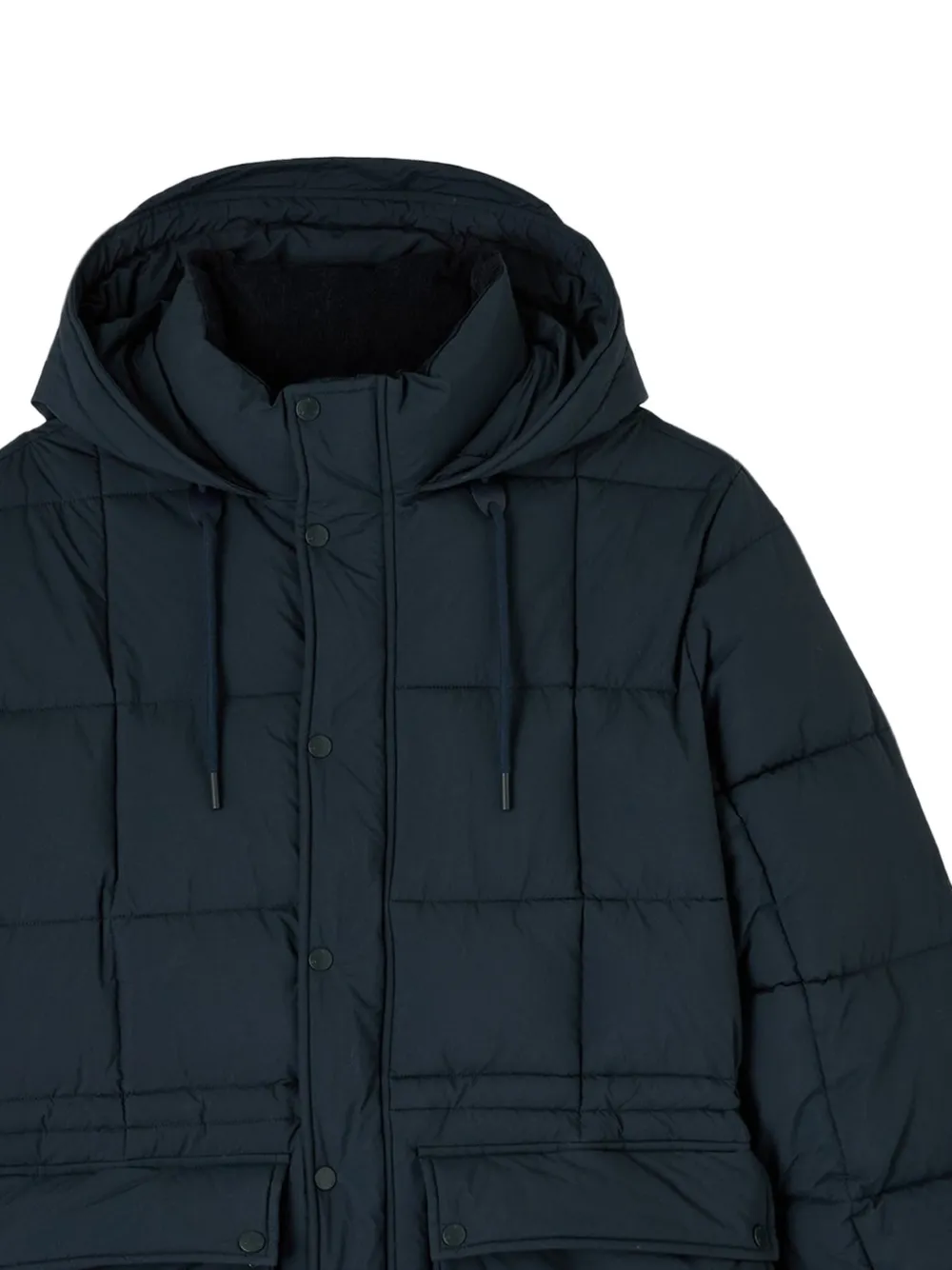 A.P.C. Joshua donsjack met capuchon Blauw