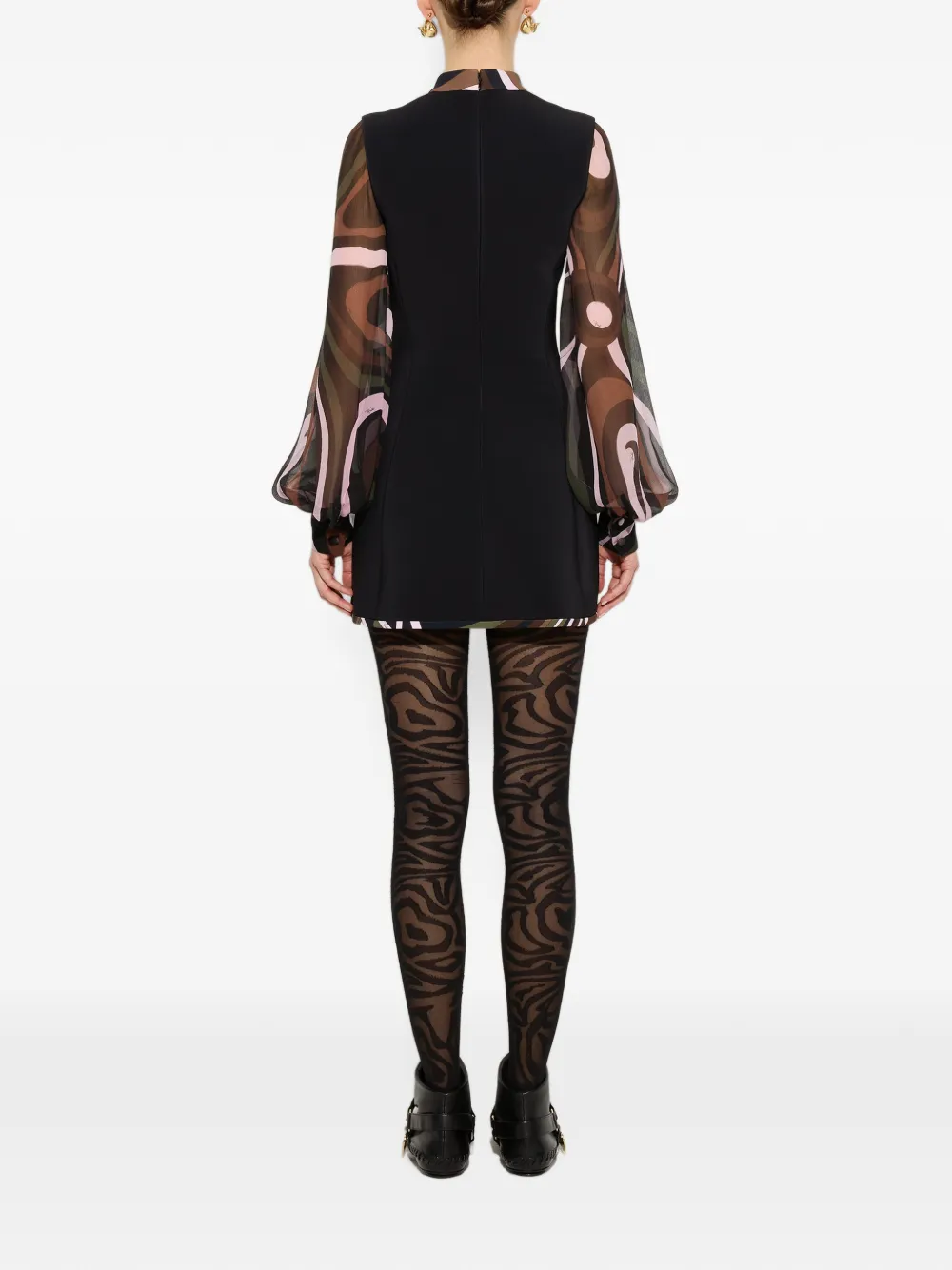 PUCCI Dady jurk met mouwen met print Zwart