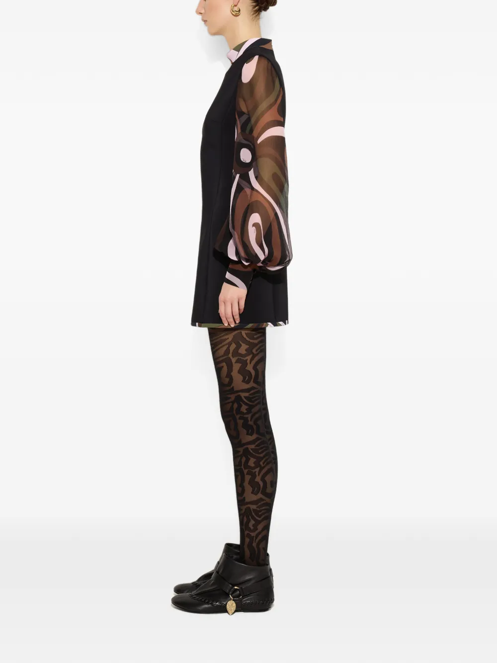 PUCCI Dady jurk met mouwen met print Zwart
