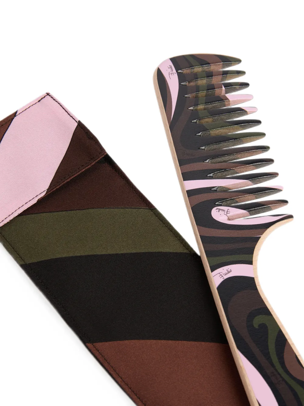 PUCCI Zijden buidel met Marmo-print Bruin