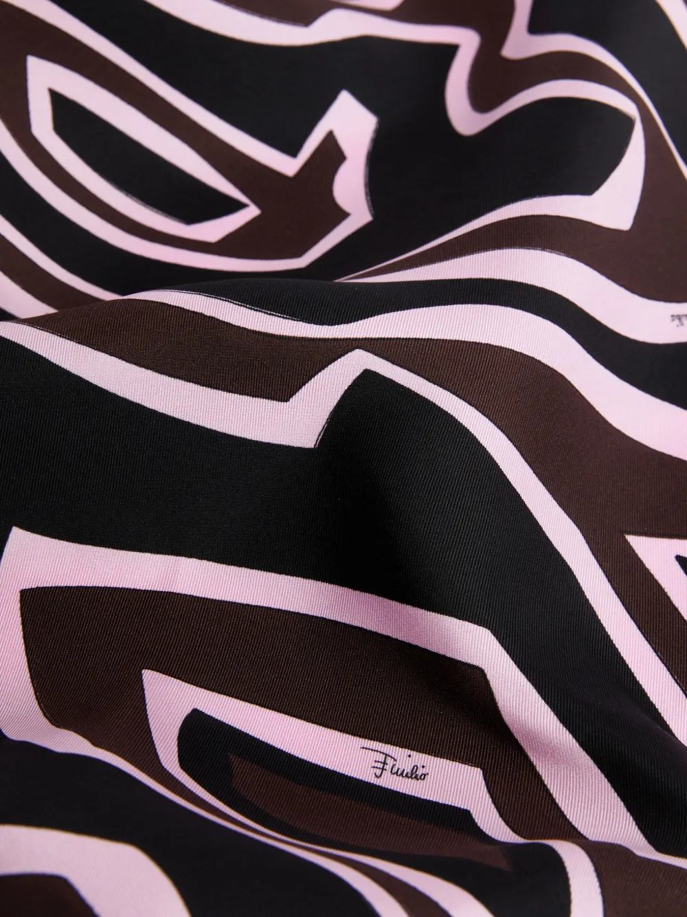 PUCCI Zijden sjaal met Labirinto-print Bruin