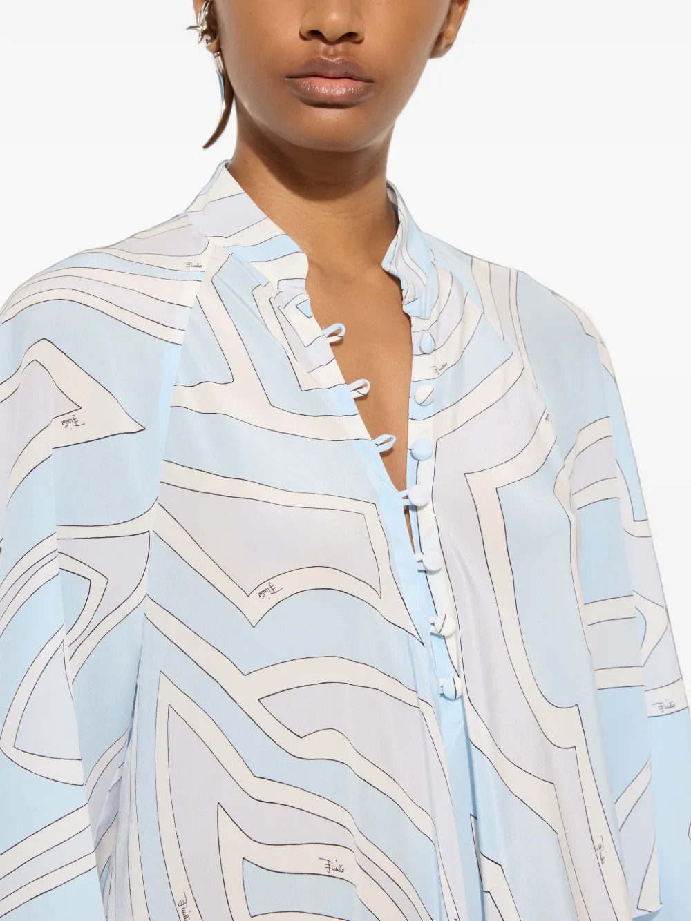 PUCCI Lange tuniek met Labirinto-print Blauw