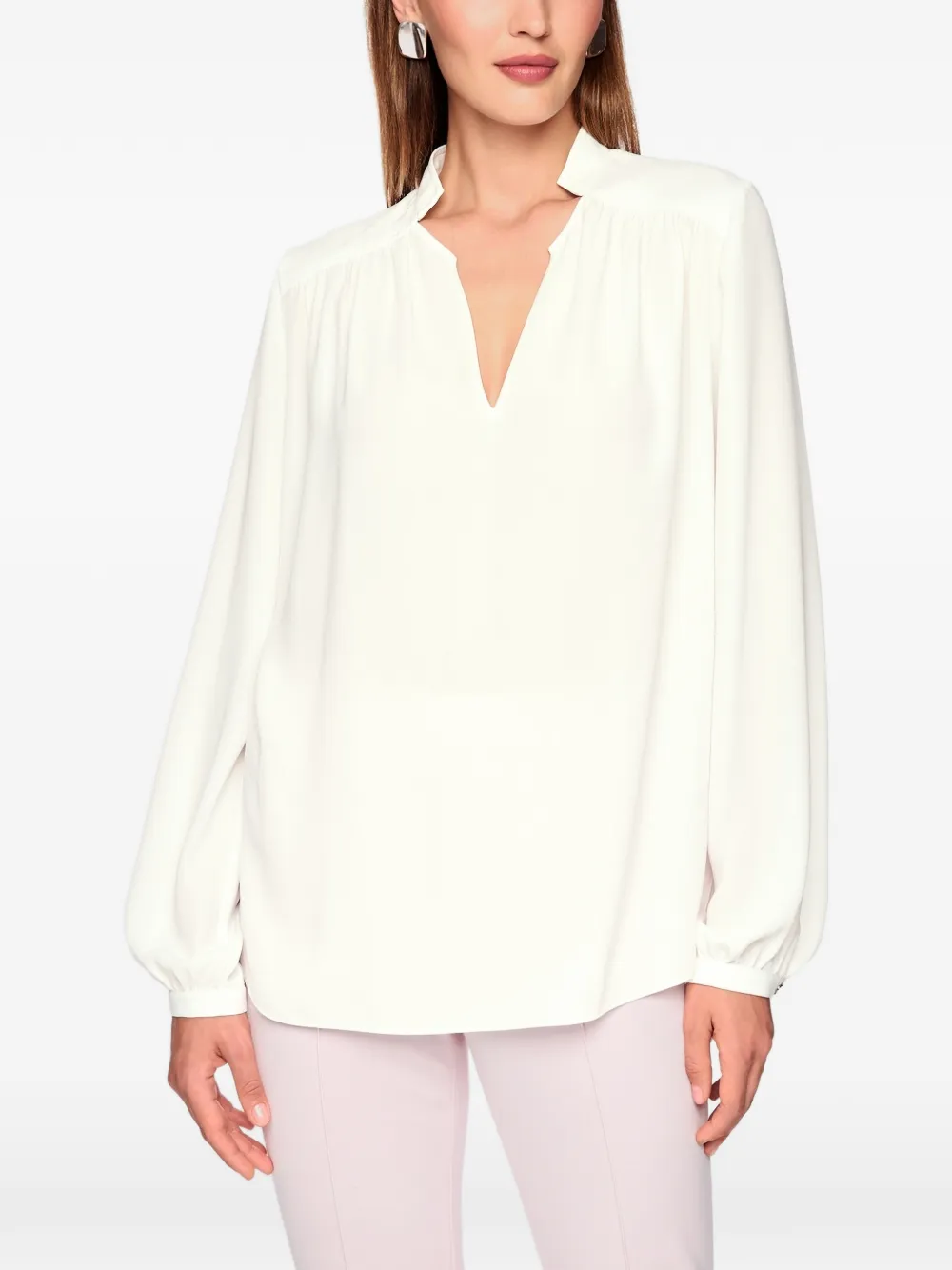 MARCCAIN Geplooide blouse met knoopmanchetten Wit