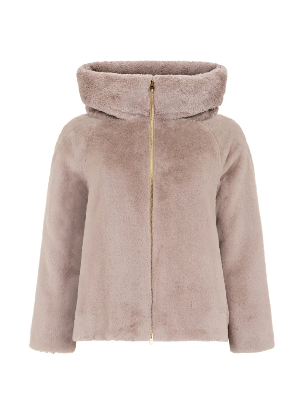 Herno hooded teddy jacket Beige