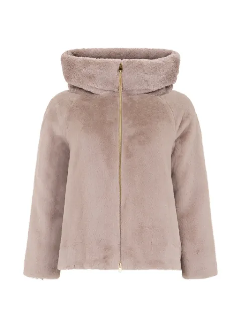 Herno hooded teddy jacket