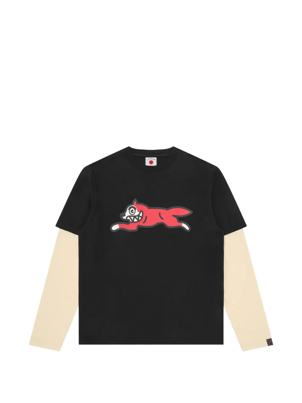 ICECREAM Running Dog layered long-sleeve T-shirt - Noir