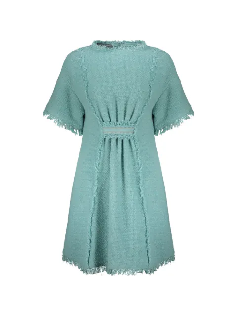 Alberta Ferretti fringe-trim bouclé dress