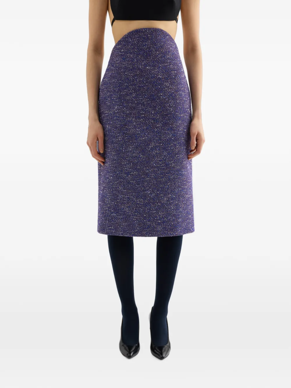 Jil Sander Wollen tweed rok Paars