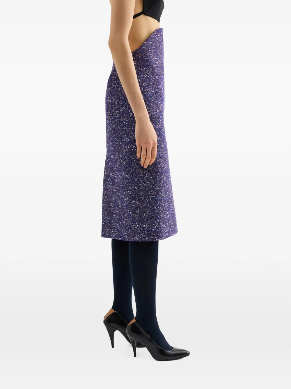 Jil Sander Wollen tweed rok Paars
