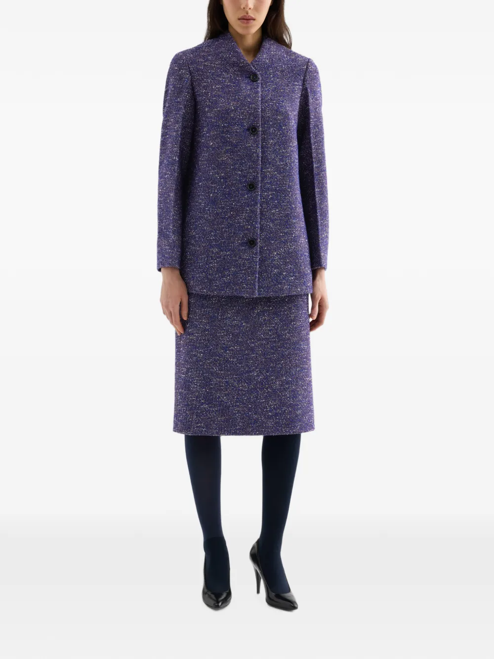 Jil Sander Wollen tweed rok Paars