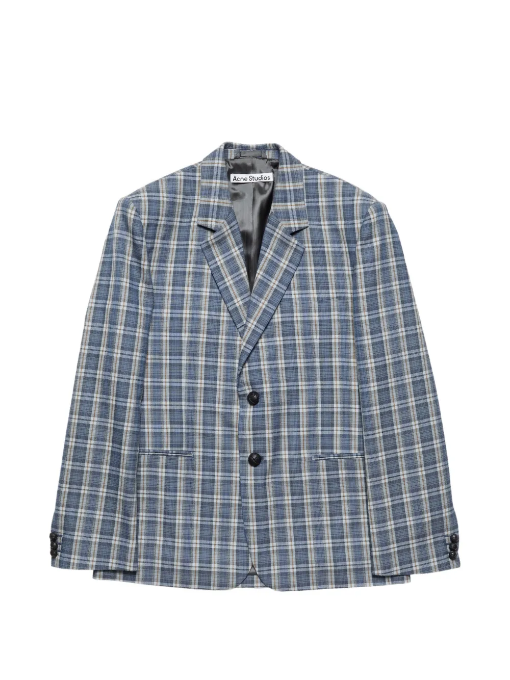 Acne Studios Checked wool suit jacket - Bleu