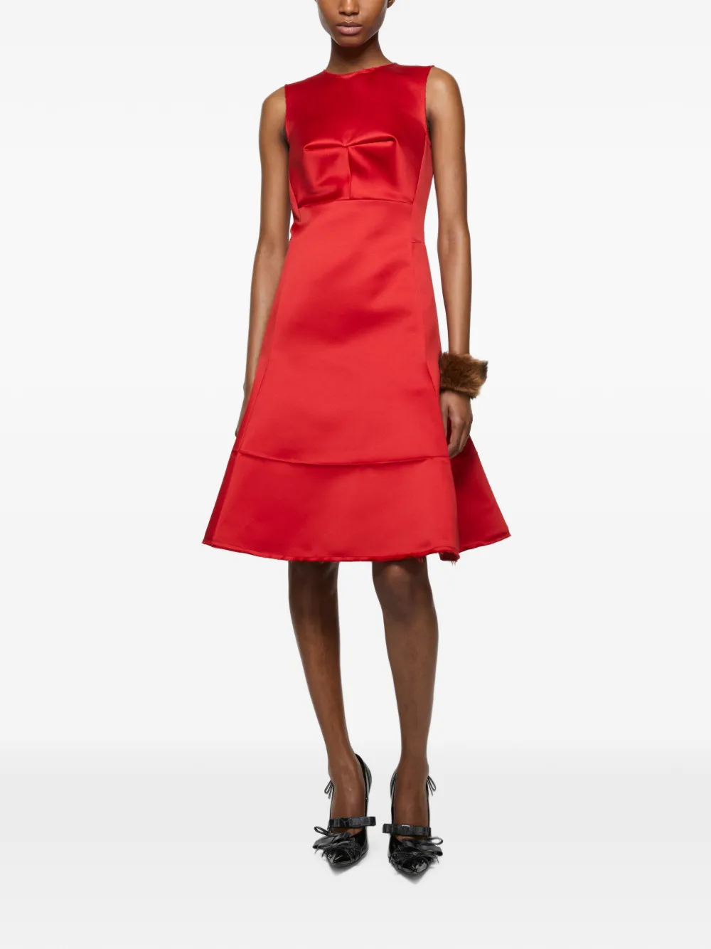 Acne Studios Satijnen tuniekjurk Rood