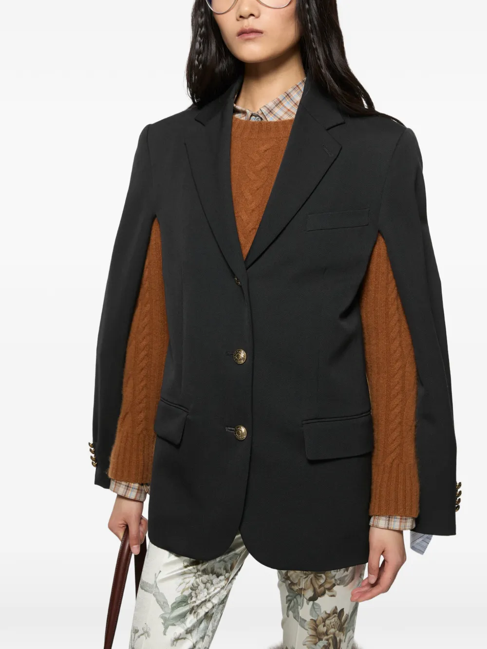 Acne Studios Gelaagd wollen colbert Zwart