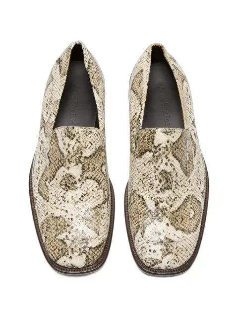 Acne Studios snake‑print leather loafers