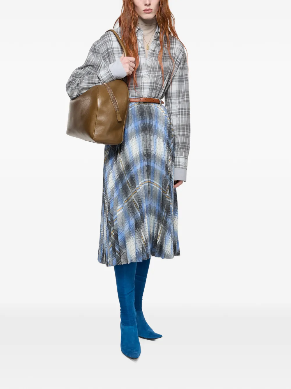 Acne Studios Gelaagd flanellen overhemd Grijs