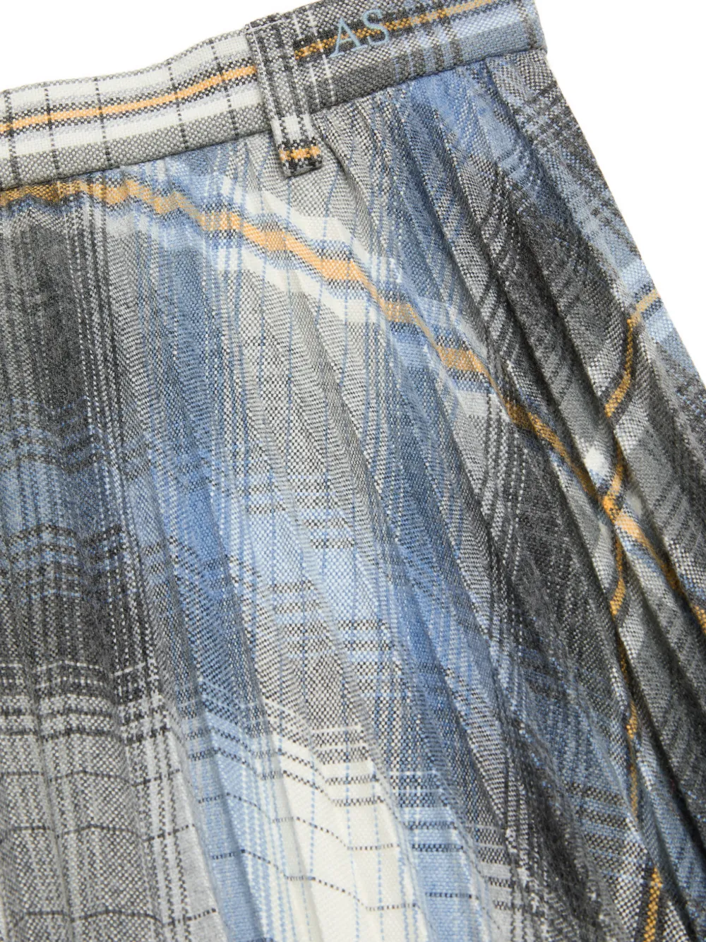Acne Studios Geruite wollen midi-plooirok Blauw