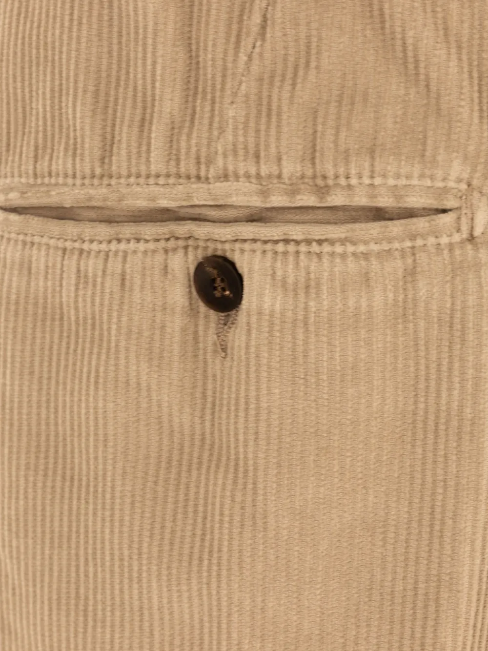 White Sand Ribfluwelen broek met toelopende pijpen en ceintuur Beige