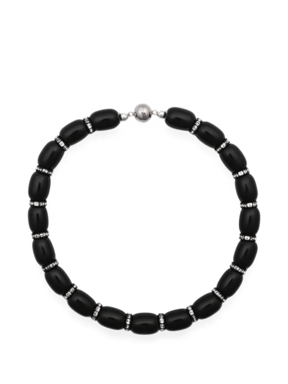 Julietta Donna Crystal-embellished Beaded Necklace In Black