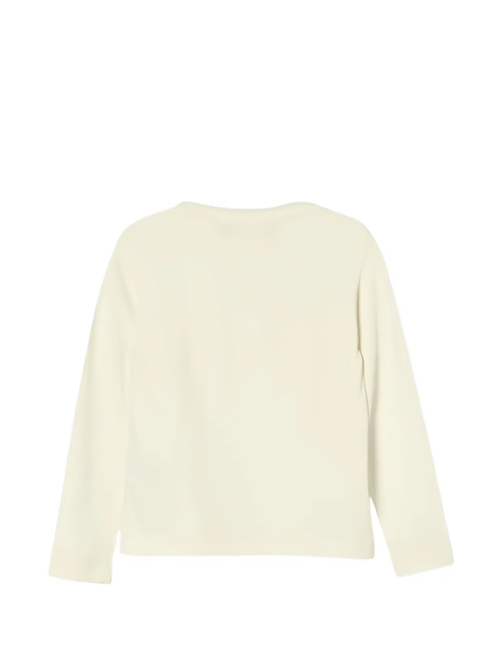 Elisabetta Franchi La Mia Bambina T-shirt met logoplakkaat en lange mouwen Wit