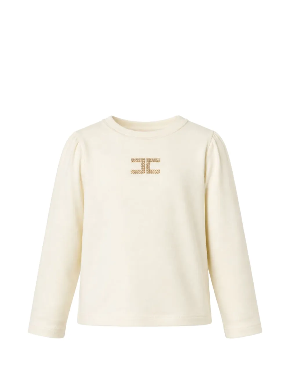 Elisabetta Franchi La Mia Bambina logo-plaque long-sleeve T-shirt - Toni neutri