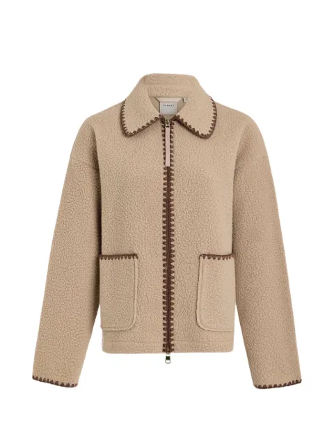 Varley Ruiko whipstitch-trim plush-fleece bomber jacket