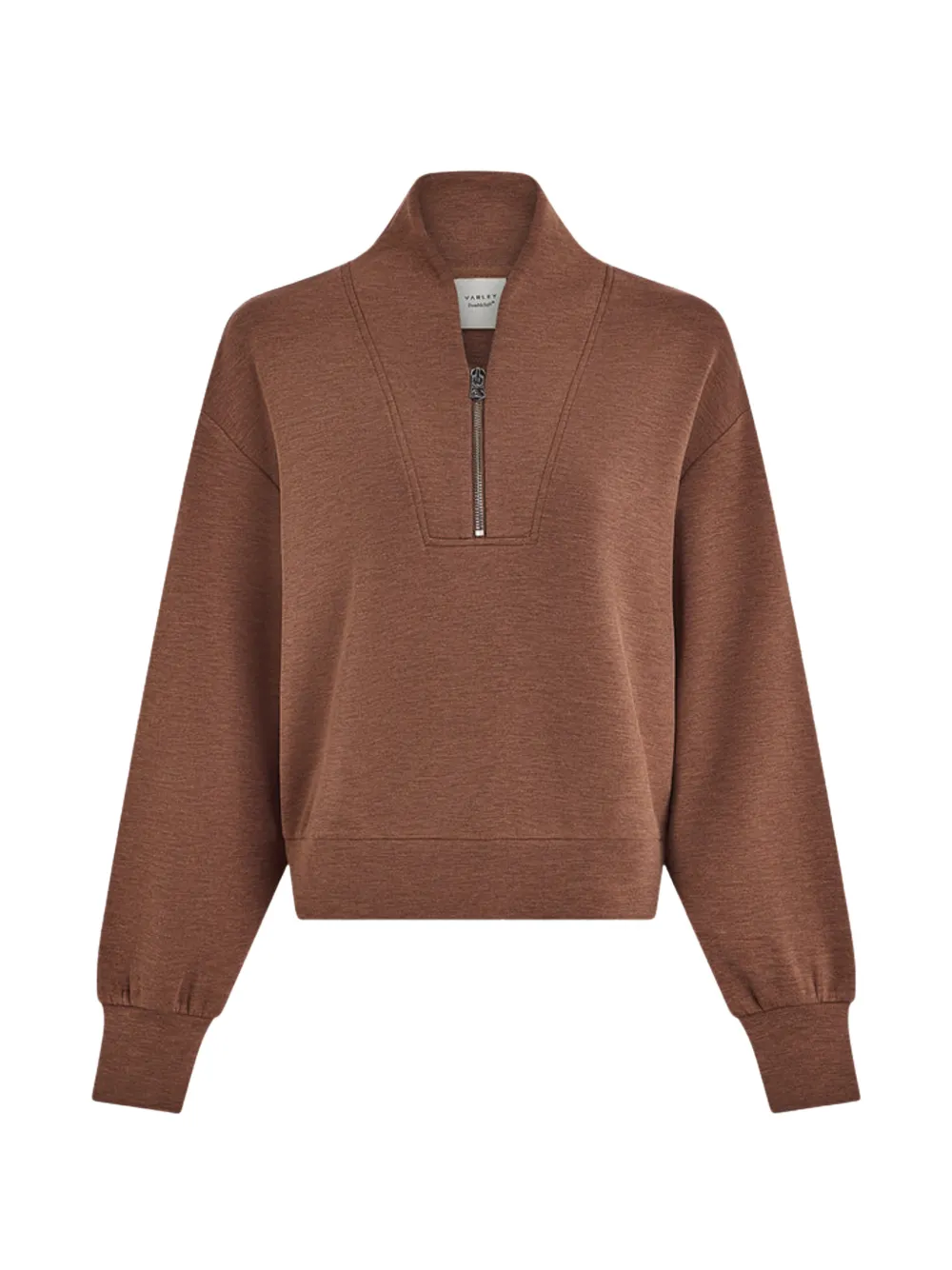 Varley Davidson sweater met kwartrits Bruin