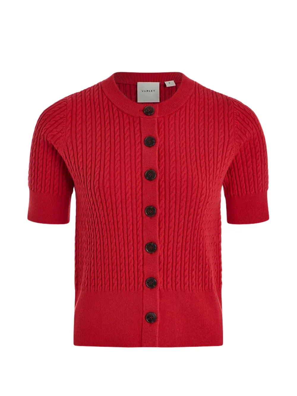Varley Rhys Cable-knit Cardigan In Multi