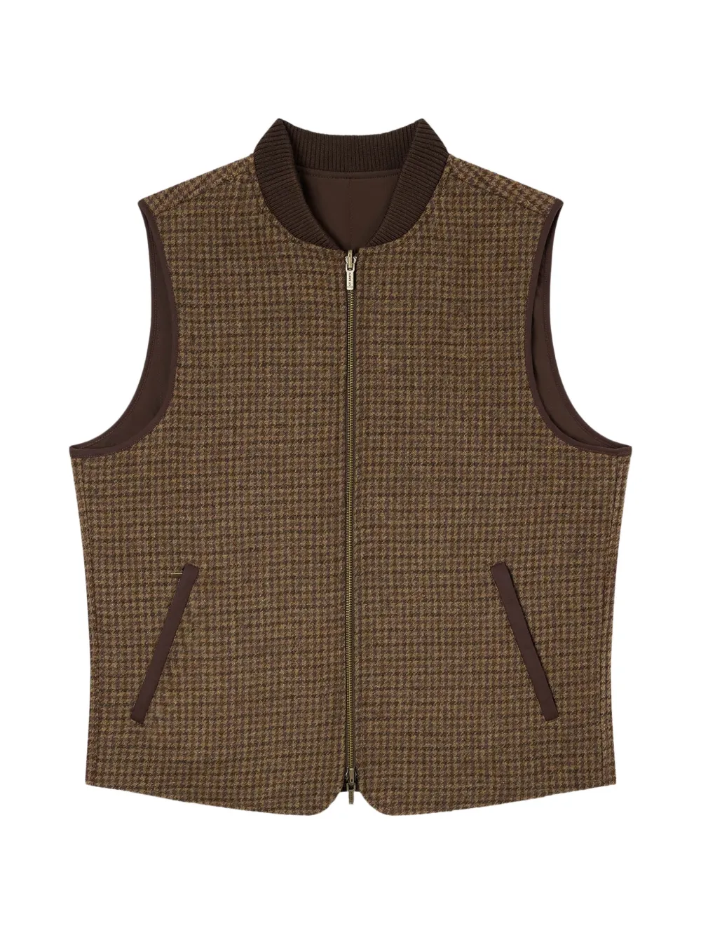 MC2 Saint Barth Spencer reversible houndstooth-pattern gilet
