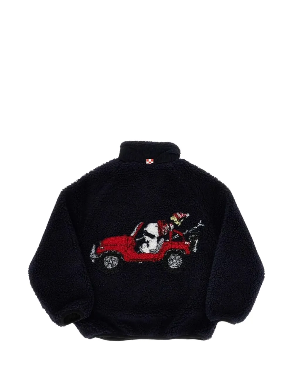 MC2 Saint Barth Kids fleece-texture Snoopy-patch jacket Blauw