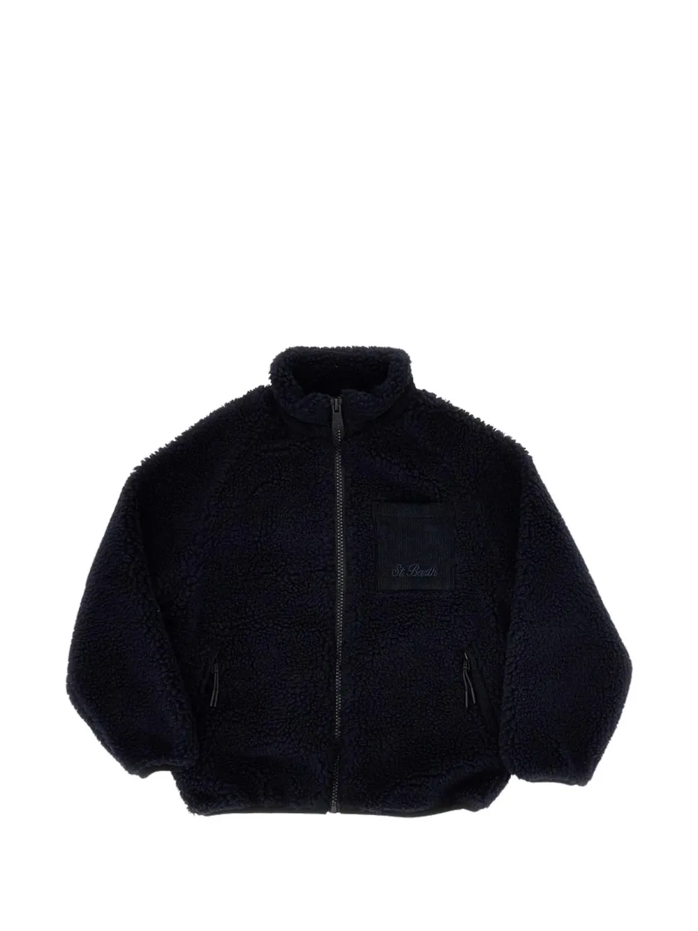 MC2 Saint Barth Kids fleece-texture Snoopy-patch jacket Blauw