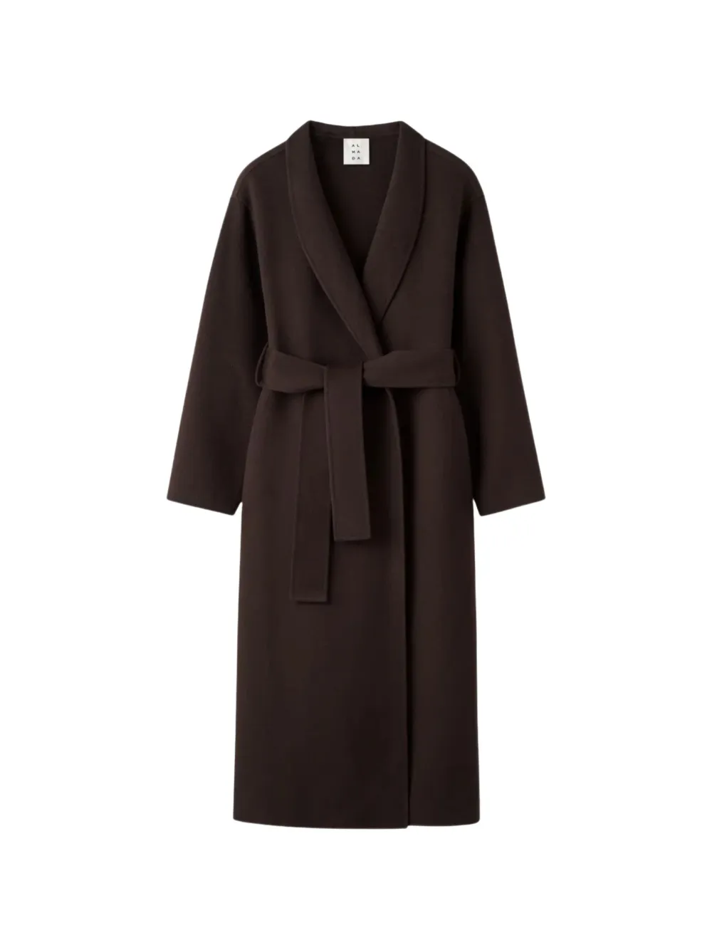 Almada Label Mara Doublé Shawl-collar Coat In Brown