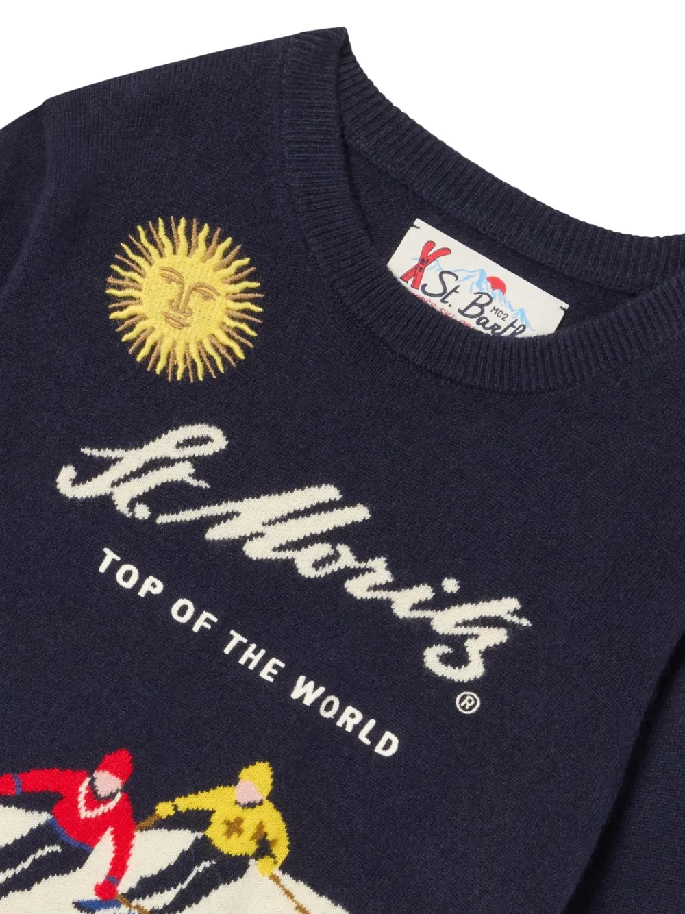 MC2 Saint Barth Kids Douglas St. Moritz gebreide trui met intarsia Blauw