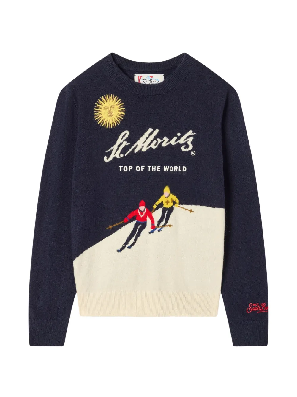 MC2 Saint Barth Kids Douglas St. Moritz gebreide trui met intarsia Blauw