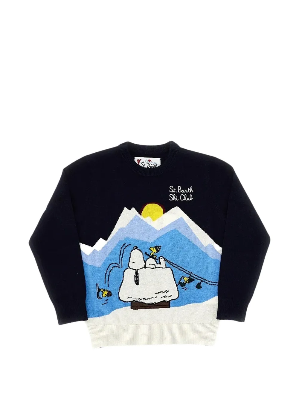MC2 Saint Barth Kids Snoopy-intarsia sweater Zwart