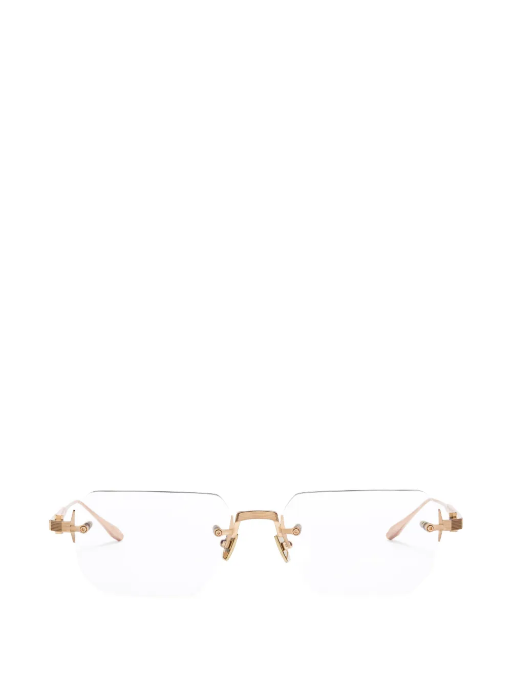 Akoni Juno Rimless Geometric-frame Glasses In Gold