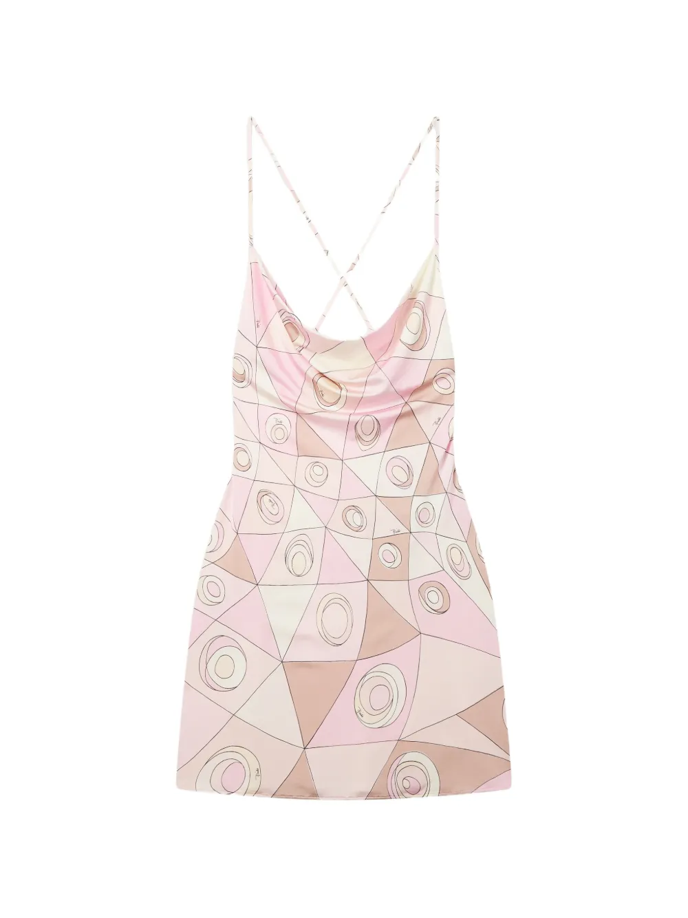 PUCCI Satijnen jersey jurk met Occhi-print Roze