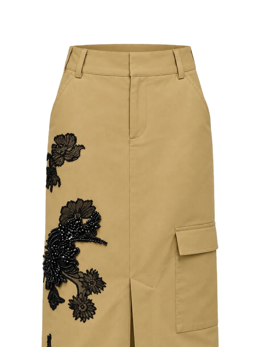 Hellessy Dima maxi-rok verfraaid met kralen en kanten applicatie Beige