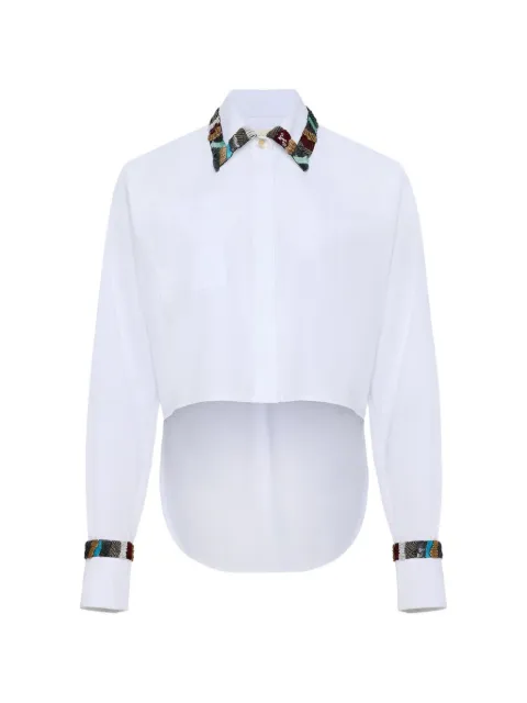 Hellessy Josie bead-embellished cropped shirt