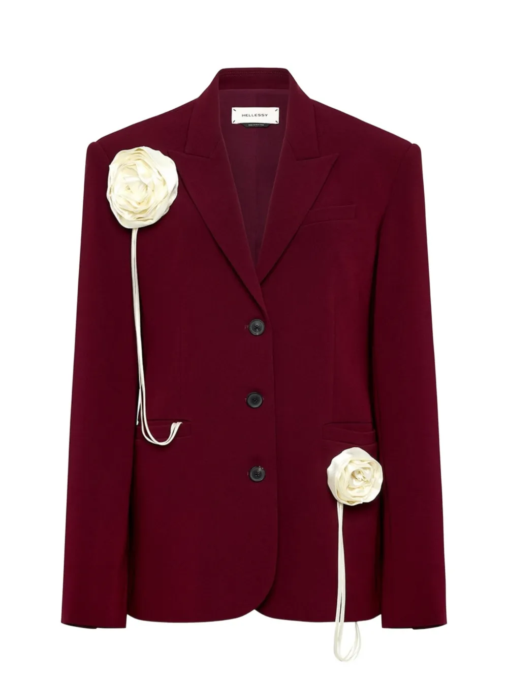 Hellessy Trent floral-appliqué single-breasted blazer Rood