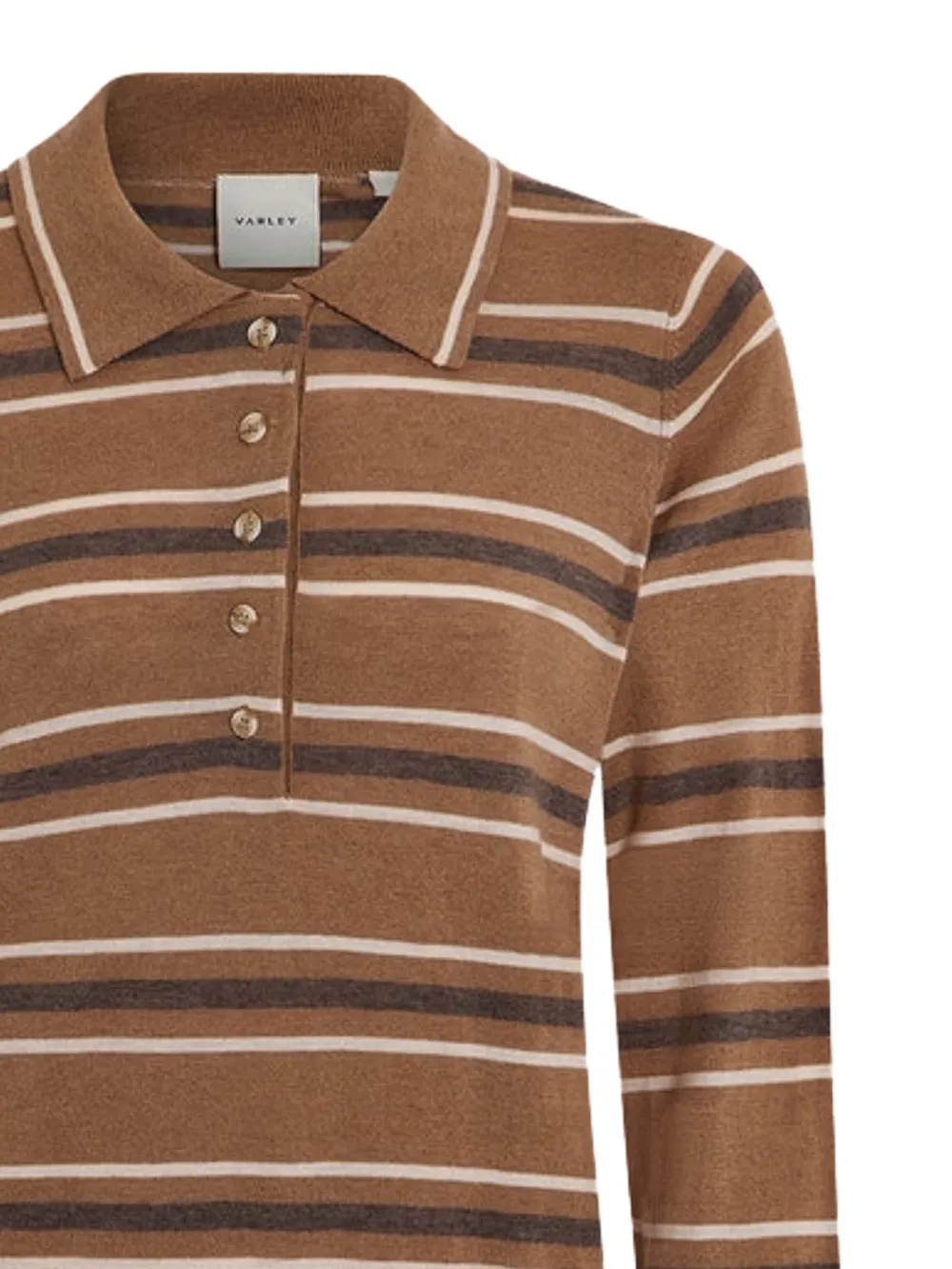 Varley Mayra gestreepte polotop Bruin